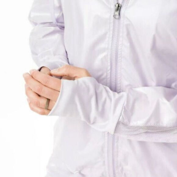 ZYIA Full Zip Lilac Shine Bomber Activewear Hooded Jacket - Picture 6 of 15